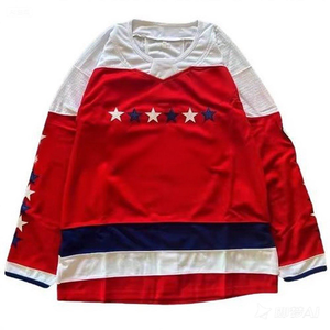 Maillot de hockey sur glace personnalisé blanc rose numéro de votre nom d'équipe uniforme à manches longues unisexe antibactérien 100% polyester personnalisé - Product Image 3