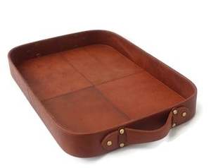 Bandeja de servicio de Baño de hotel de piel sintética marrón con decoración de remache elegante de lujo con el último precio - Product Image 2