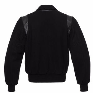 MOVA TEXTILES-Chaqueta de lana de la mejor calidad con paneles de cuero negro y naranja para collages de béisbol, chaqueta universitaria para estudiantes - Product Image 2