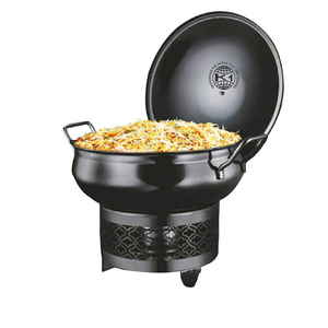 Plato de frotamiento de latón de forma redonda, platos de frotamiento de acero inoxidable para catering de bodas, platos de frotamiento de comida tipo buffet, último diseño - Product Image 4