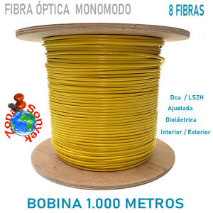 Cable de Fibra Óptica Monomodo de 12 Hilos para Exteriores, Rollo Ajustable de 100m para Redes - Product Image 1