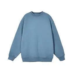 Alta Otoño Invierno Mock Neck sudadera gruesa Casual largo francés Terry Fitness Streetwear cuello redondo sudadera - Product Image 2