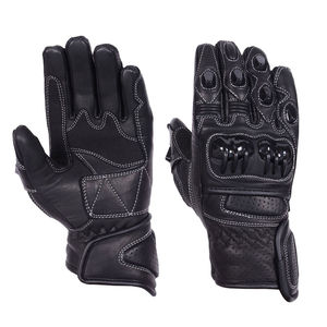 Gants de moto d'hiver longs en cuir véritable pour hommes doigt complet léger antidérapant imperméable Sports de plein air fermeture à boucle - Product Image 6