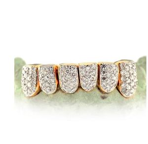 Grillz Personalizados de Color Blanco con Polvo de Diamante y Corte Estilo Hip Hop, Plata de Ley 925, Oro 10K/14K, Joyería de Lujo para Compromiso - Product Image 2