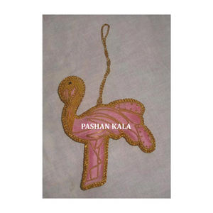 Unique Design Handmade Zari Embroidery And Beaded <b>Pink</b> Color Home Decorative Hanging <b>Ornaments</b> For Wholesaler And Exporter - Product Image 1