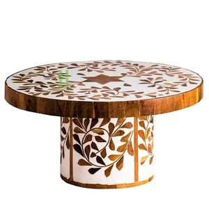 Hot Product High Quality Mother Of Pearl Inlay Cake Stand Decorative Round MOP Tray For Ramanda Holiday From Vietnam - Product Image 4