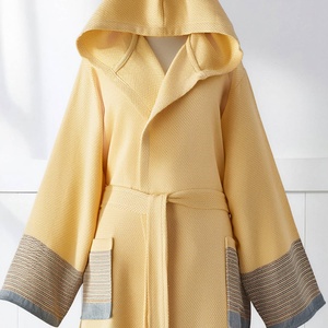 เสื้อคลุมอาบน้ำแบบตุรกีสีบล็อก มีฮู้ด สีเหลืองหรือสีน้ำเงิน - Product Image 6