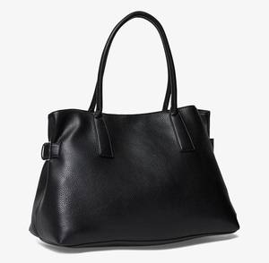 Sac fourre-tout en cuir noir tendance pour femme, grand sac à main de travail, deux anses, fermeture éclair, sac à main souple à grain de pierre, cadeau - Product Image 3