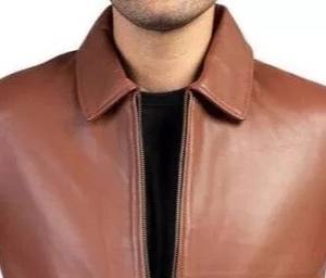 Veste de motard slim fit en cuir véritable et toile enduite pour homme, OEM, hiver, imperméable, coupe-vent, respirante, MS-LJ-091 - Product Image 5