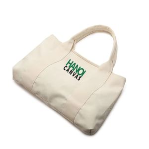 Sac fourre-tout élégant en toile avec poignée en coton imprimé de logo personnalisé grande capacité pour les voyages et les cadeaux - Product Image 4