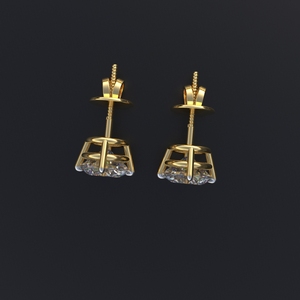 Avarta Jewellery 18k Gold 1 Carat Solitaire <b>Studs</b> <b>Earrings</b> <b>For</b> Girls & Women - Product Image 4