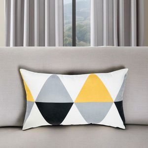Fodera per cuscino decorativo HMS Modern 30x50 cm, giallo e bianco, in poliestere, forma rettangolare, stile semplice, per soggiorno e Halloween - Product Image 1