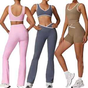 Ropa Deportiva de Pilates Personalizada de Alta Calidad, Ropa Deportiva de Gimnasio, Ropa Deportiva Cruzada de Cintura Alta, Ropa Deportiva para Mujer, Conjunto de Yoga - Product Image 3