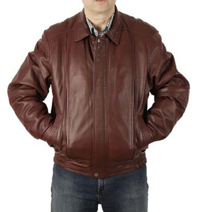 Customize Design High Demanded Stand Colar VIntage Style Genuine <b>Leather</b> Windproof Breathable <b>Long</b> Sleeve <b>Leather</b> <b>Jacket</b> For Men - Product Image 4