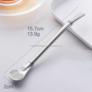ขายร้อนหรูหราหลากสี 304 กวนก้านนมชากรองช้อนฟางสําหรับร้านกาแฟ - Product Image 4