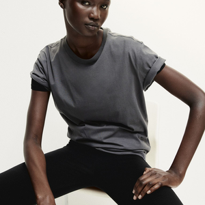 Camiseta de algodón de verano para mujer, corte Regular, estampado personalizado, bordado, cuello redondo, estilo informal, tejido de punto, antibolitas, transpirable - Product Image 4