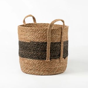 Water Hyacinth Basket Handmade Natural Material Durable Decorative Storage Perfect for <b>Laundry</b> <b>Hamper</b> Wholesale - Product Image 1