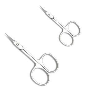 Tijeras de uñas para cutículas de bucle grande personalizadas de alta calidad, tijeras de manicura de cerámica curvas rectas para recorte de acero inoxidable - Product Image 3