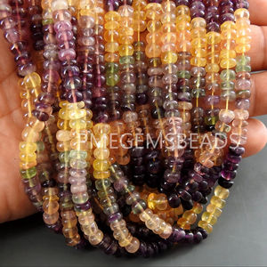 Perles de Fluorite Naturelle à 100% - Rondelle - 16 Pouces - 6 mm - Multicolores - Pierres Libres - Fabrication de Bijoux Artisanaux - Certifiées - Trou de 0,5 mm - Product Image 5