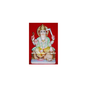 Murti Artístico de Mármol de Vishwakarma para Adoración, Ídolos Religiosos de Mármol de Vishwakarma Intrincadamente Diseñados, Hechos a Mano para el Templo del Hogar - Product Image 1
