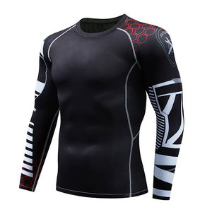 ODM Logo personnalisable Maillot de sport pour hommes Rash Guard Slim Fit Gym Fitness Workout Top Longue longueur pour utilisation MMA - Product Image 1
