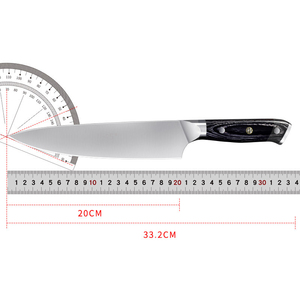 มีดเชฟเหล็กดามัสกัสพร้อมที่จับไม้ - Product Image 5
