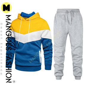 Autumn Winter 2-Piece Men's Clothing Set Breathable Quick Dry 3D Printed Hooded Solid Fleece Tracksuit Plus Size Joggers Logo - Product Image 5
