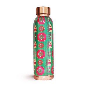 Premium Quality Copper Water <b>Bottle</b> With Printed Enamel Design Most Demanding Low Price Use for <b>Drink</b> Table Top Decoration - Product Image 5