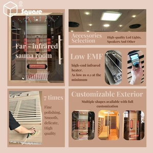 Thiết Kế Hiện Đại Trong Nhà Hồng Ngoại Phòng Tắm Hơi Thấp EMF Không Thấm Nước Hệ Thống Miễn Phí Hỗ Trợ Cho Phòng Tập Thể Dục Phòng Ngủ Rắn Hemlock Cho Tuyết Khu Resort - Product Image 5