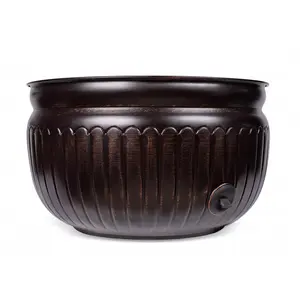 Luxury Design Copper Pot Simple Indian Factory Direct Sale Bronze Finished Metal Hose Pot/Bowl For Home Hotel Farmhouse Garden