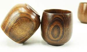 Taza de té de madera maciza Natural de alta calidad, taza para beber, taza de vino, 200ml, Juego de 4 - Product Image 2