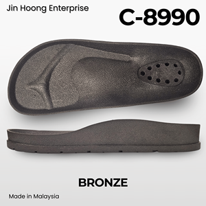 Jin Hoong Men C-8990, semelle extérieure en PVC noir, légère, résistante à l'eau, antidérapante, durable, épaisseur de 30 mm, fabriqué en Malaisie - Product Image 4