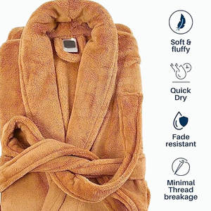 Albornoces elegantes para hombre, bata de algodón de manga larga, ropa de dormir cómoda, albornoces para hombre al por mayor - Product Image 3