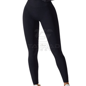 Ensemble de yoga 3 pièces pour femme, couleur unie, logo frontal, 100 % coton, respirant et léger, taille élastique, nouveau style, best-seller - Product Image 4