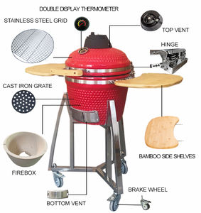 Kimstone, Fabricante Chino, Parrilla Kamado Komodo de 16 Pulgadas, Parrilla de Carbón, Barbacoa de Cerámica, Asadores - Product Image 4