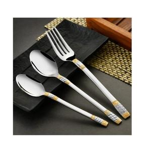 Hot Selling Stainless Steel <b>Cutlery</b> <b>Set</b> Wedding Flatware with Silver <b>Gold</b> Tea Spoons Decorative Dinner Spoon Fork Kitchen Use - Product Image 5