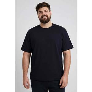 T-shirt basique à col rond et manches courtes pour homme TOMMYLIFE, taille plus, bleu marine, coupe confortable, 94% coton mélangé, modèle 88072 - Product Image 3