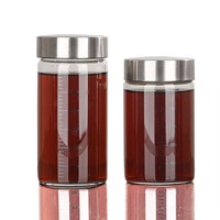 Bouteilles de laboratoire 500 ml 200 ml en verre borosilicate de haute qualité, qualité alimentaire, autoclavables, fabriquées à la main, compatibles lave-vaisselle et micro-ondes, à large ouverture, réutilisables