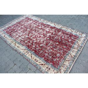 พรมตุรกีขนาดใหญ่ 5.2x8.6 ฟุต พรมวินเทจ พรมลายจุดสีแดง - Product Image 2