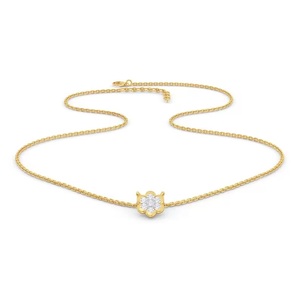 Collar de tenis de diamante cultivado en laboratorio de corte redondo de 14K, collar de diamantes ecológico para esposa, regalo de boda de oro blanco CVD - Product Image 1