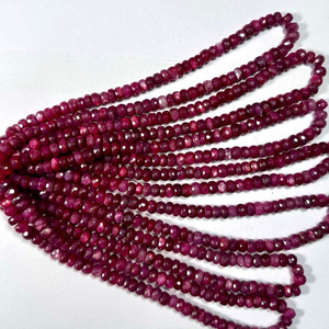 Haute qualité 4-10mm Mystic Red Moonstone perles de rondelle à facettes pierre précieuse naturelle avec plus de 50 ans d'expérience - Product Image 4