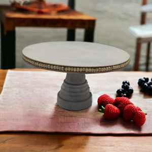 Antique Vintage Large Mango <b>Wood</b> Hand-<b>Carved</b> Cake Display Stand Eco-Friendly Natural Dessert Serving for Weddings Restaurants - Product Image 6