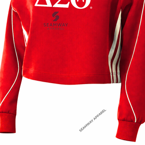 Delta |   Sigma |   Sweat-shirt décontracté en coton pour femme Theta Sorority, pull à col rond brodé en jersey tricoté - Product Image 3