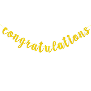 <b>Graduation</b> Party Supplies Gold Black Rose Gold Silver Glitter <b>Banner</b> Decorations - Product Image 6