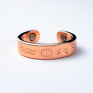 2028 à la mode en gros bijoux chrétiens conception Simple pur large anneau en cuivre pour hommes et femmes martelé texturé anneau pour les femmes - Product Image 4