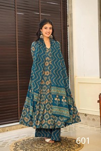 Conjunto de ropa de trabajo con estampado digital para adultos, pantalón Dupatta de Maslin Kurti, tendencia elegante - Product Image 2