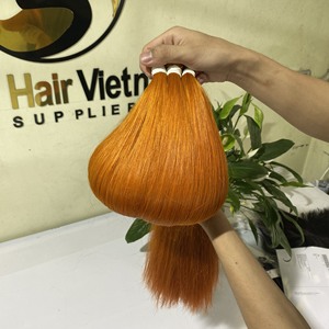 Extensions de cheveux humains vierges et bruts de haute qualité, avec cuticules alignées, de couleur Cooper, à pointe plate - Product Image 3