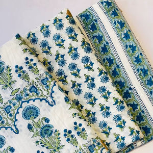 Tela 100% Algodón Estampada a Mano con Bloques, Hecha a Mano en India, Ecológica, Tradicional, Transpirable - Product Image 1