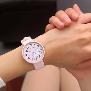 Montre à quartz unisexe de luxe avec bracelet en acier inoxydable durable, design mignon de petit chat, mouvement mécanique, montre cadeau, boîte de luxe - Product Image 3