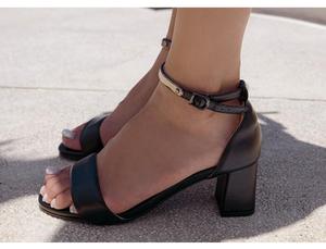 La fascia larga con un cinturino e un cinturino lungo la gamba nera Casual da donna sandali con <span class=keywords><strong>tacco</strong></span> basso da donna - Product Image 5